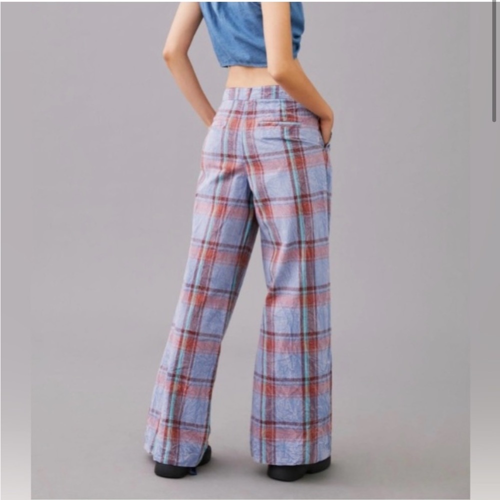 NWT Anthropologie plaid wide leg pants size 6